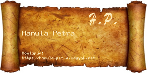 Hanula Petra névjegykártya
